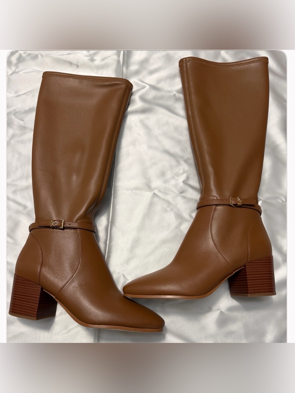 Michael Kors Chestnut Brown Knee High Block Heel Boots